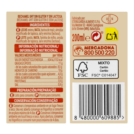 Bechamel mártás 3x200ml