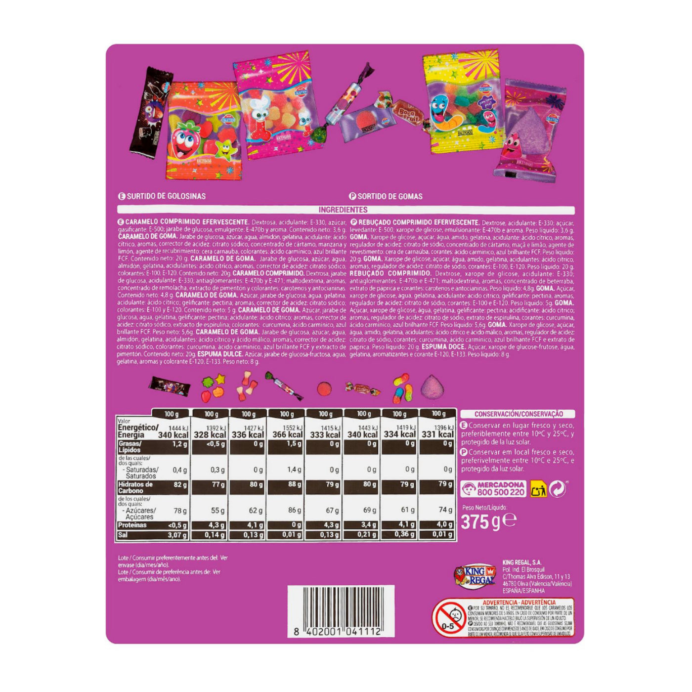 Diver Xuxes egyenként csomagolt édességválogatás