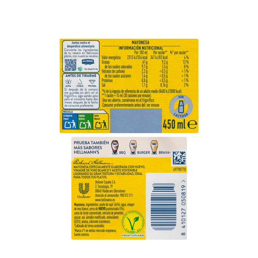 Glutén-és tejmentes Hellmann’s majonéz