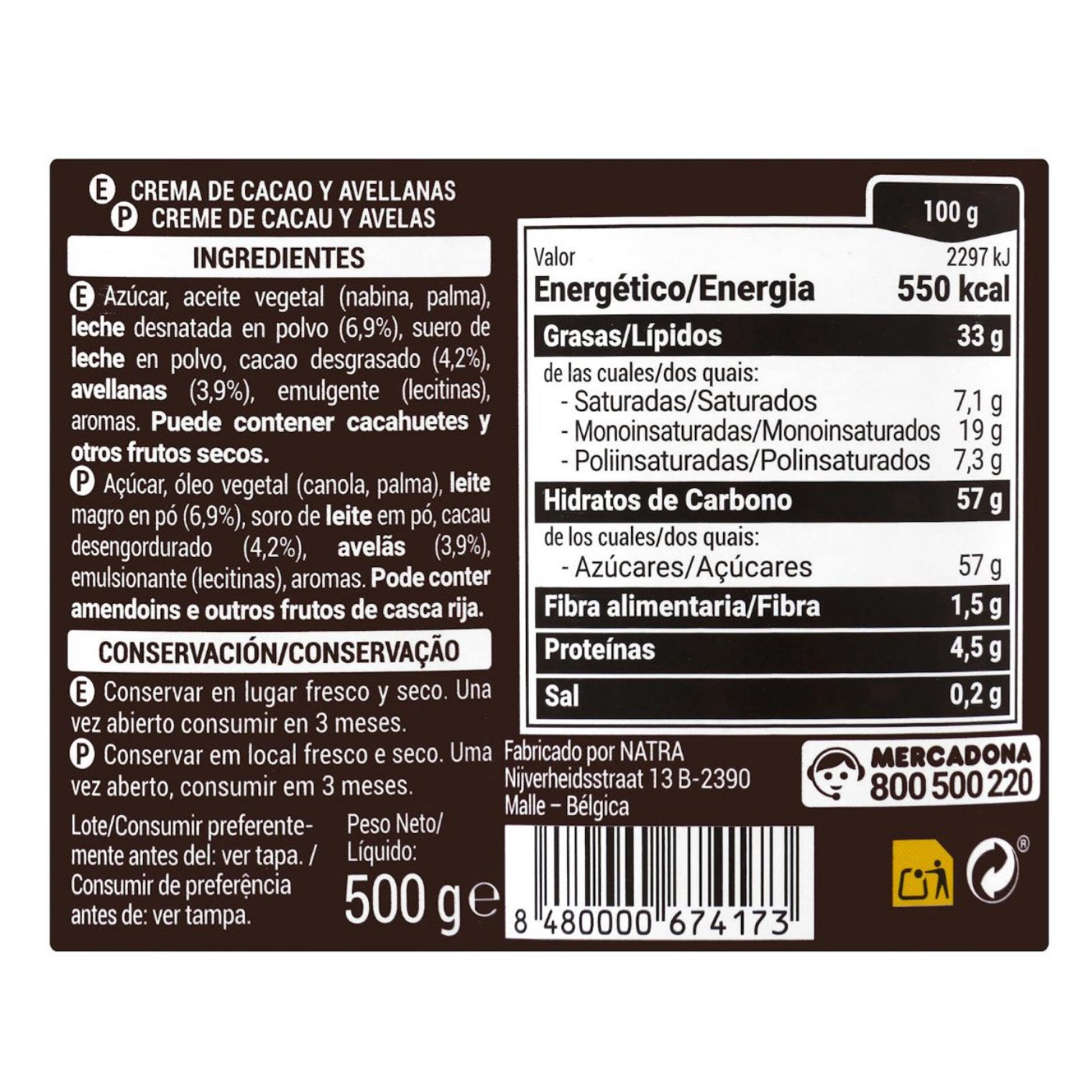 Két színű kakaó- és mogyorókrém