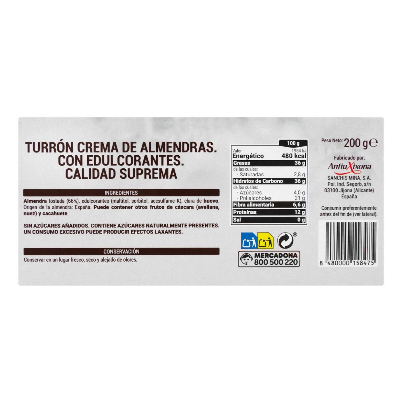 Mandulakrémes nugát hozzáadott cukor nélkül