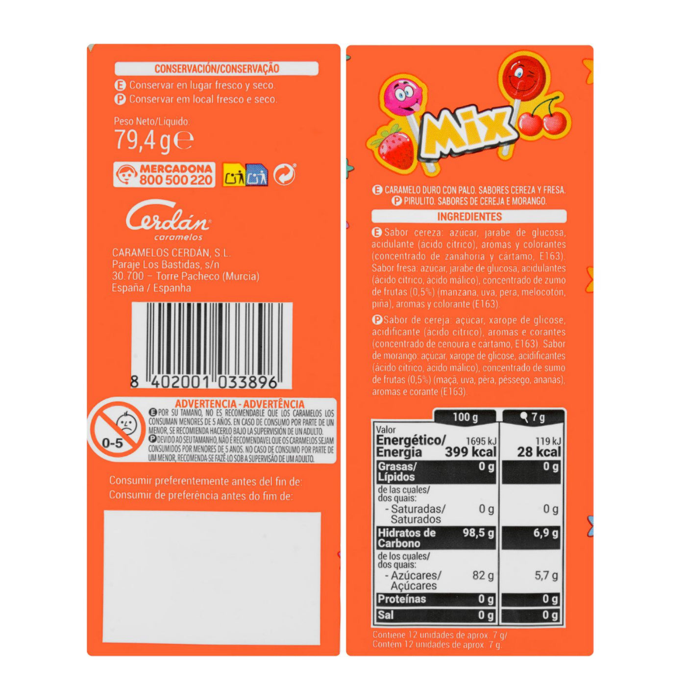 Nyalóka mix cseresznye- és eperízű