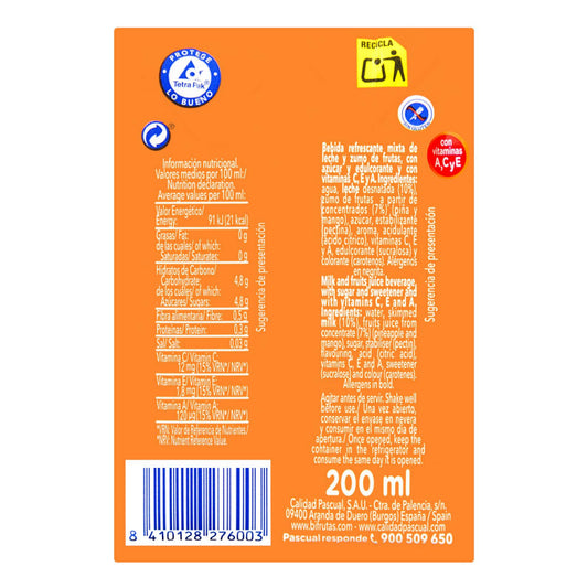 Trópusi gyümölcsös tejital 6x200ml Bifrutas Pascual