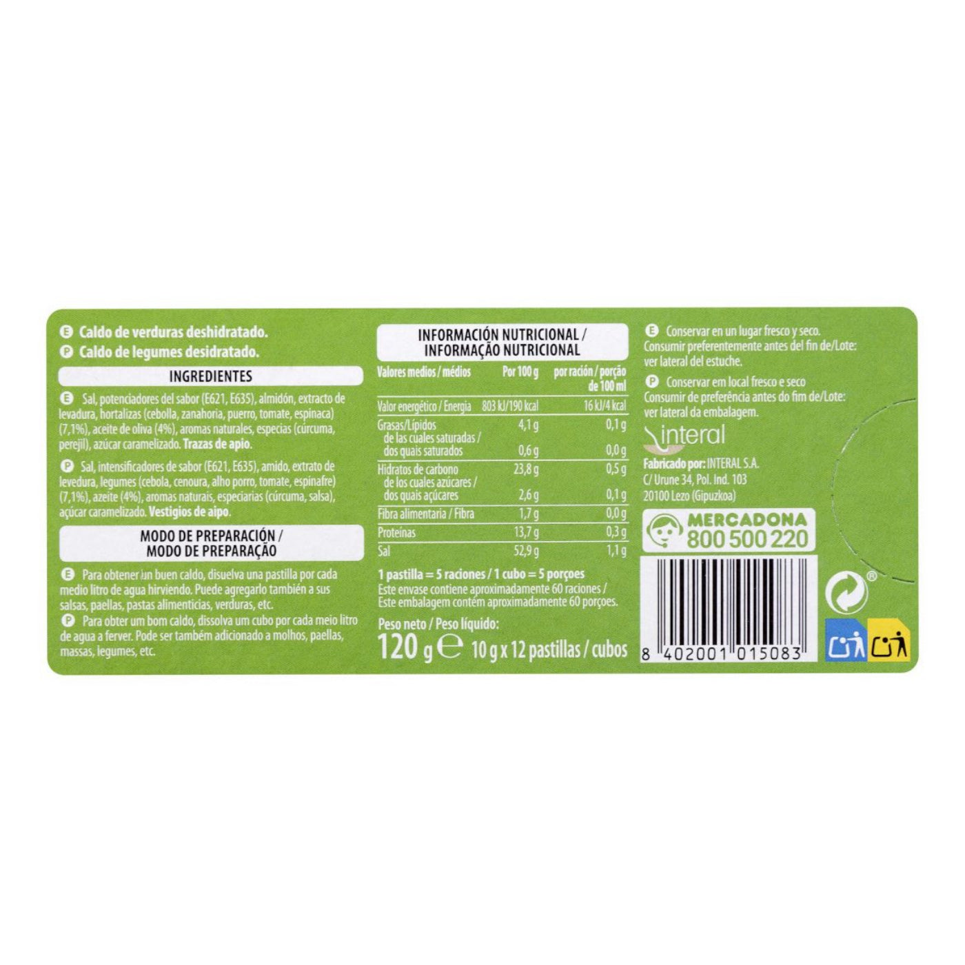 Zöldségleves kocka