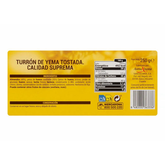 Tojássárgájából készült nugát