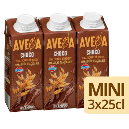 Csokoládé ízű zabital 3x250ml – hozzáadott cukor nélkül Hacendado