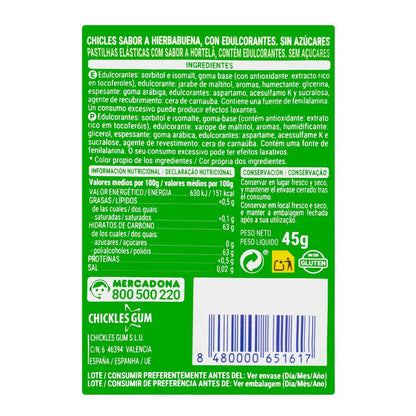 Glutén- és cukormentes mentás rágógumi