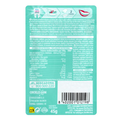 Glutén- és cukormentes eukaliptuszos rágógumi fluorral, kalciummal, xilitolal