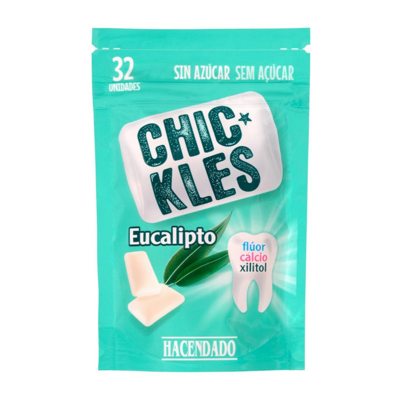 Glutén- és cukormentes eukaliptuszos rágógumi fluorral, kalciummal, xilitolal