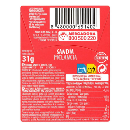 Glutén- és cukormentes görögdinnye  ízű laprágógumi