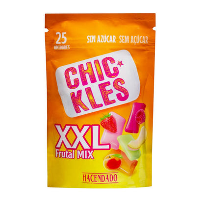 Glutén- és cukormentes vegyes gyümölcsös rágógumi (dinnye, eper, barack, málna) XXL