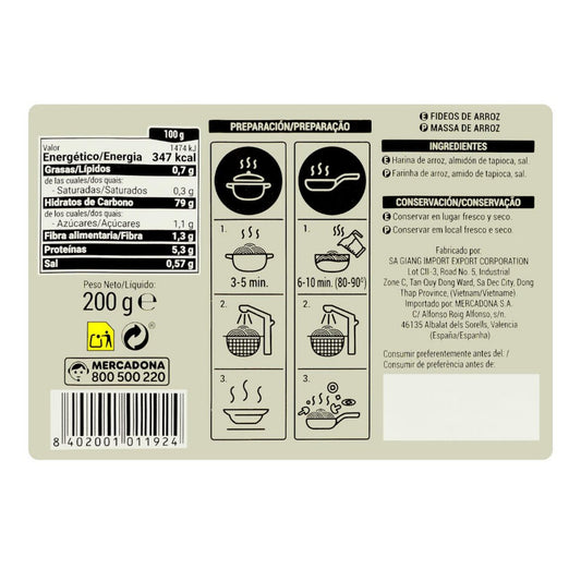 Gluténmentes rizstészta