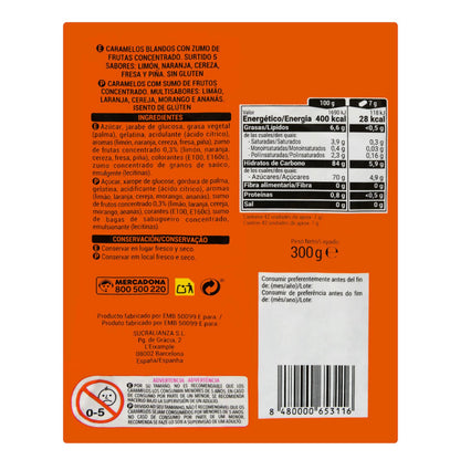 Gumicukor koncentrált gyümölcslével