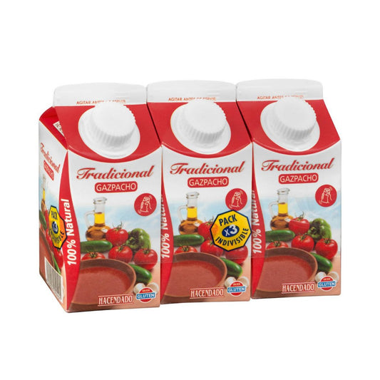 Hacendado Tradicional Gazpacho – Hagyományos andalúz hideg paradicsomleves 3x330ml