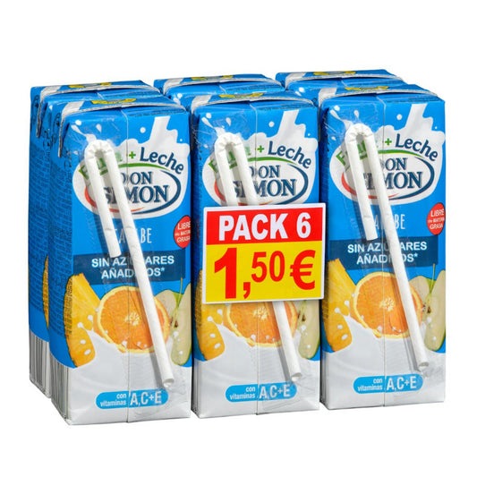 Karibi gyümölcsös tejital 6x200ml – hozzáadott cukor nélkül, zsírmentes Don Simon