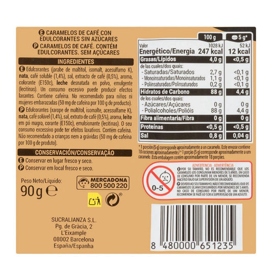 Kávécukorka 0% hozzáadott cukor