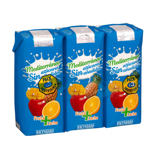 Mediterrán gyümölcsös tejital 3x330ml – hozzáadott cukor nélkül Hacendado