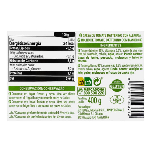 Paradicsomszósz bazsalikommal