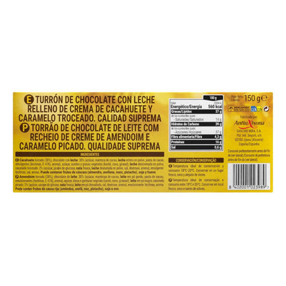 Tejes csokoládés, mogyorókrémes nugát karamell darabokkal