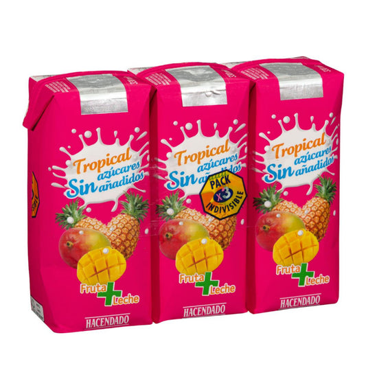 Trópusi gyümölcsös tejital 3x330ml – hozzáadott cukor nélkül Hacendado